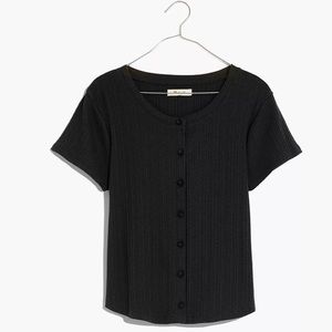 NWT Madewell pointelle button-front slim tee